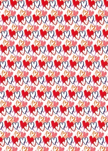 Red Heart Print Wrapping Paper